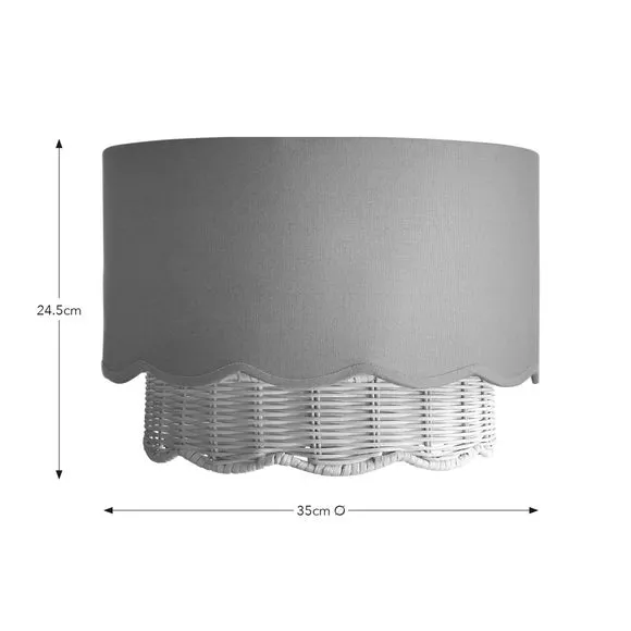 Easy Fit Lamp Shade with Scallop Detail - Olive