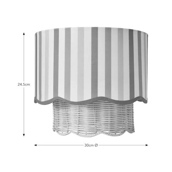 Easy Fit Lamp Shade with Scallop Edge - Green