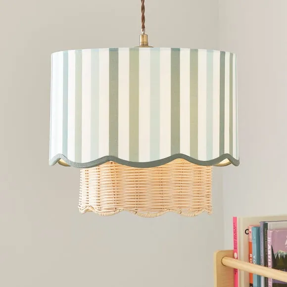 Easy Fit Lamp Shade with Scallop Edge - Green image