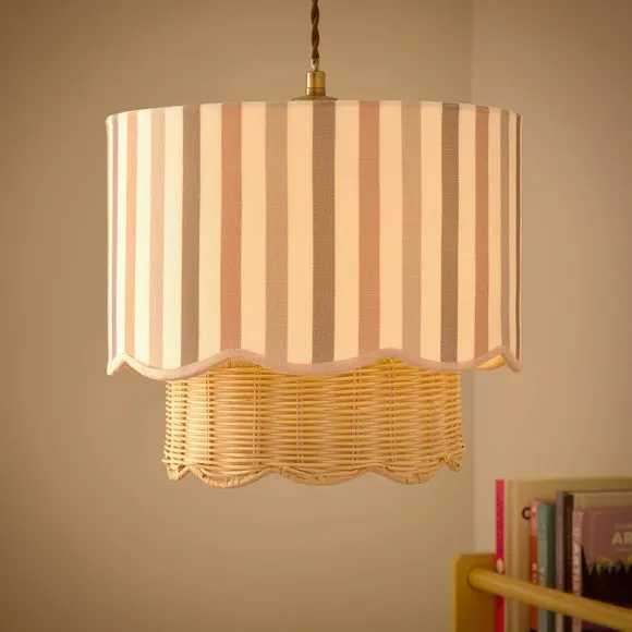 Easy Fit Lamp Shade with Scallop Edge - Natural