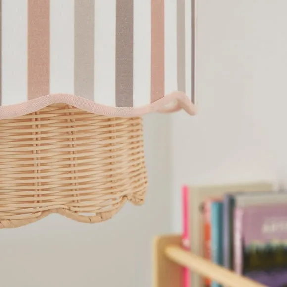Easy Fit Lamp Shade with Scallop Edge - Natural
