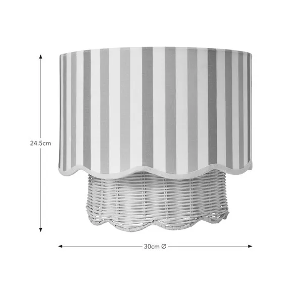 Easy Fit Lamp Shade with Scallop Edge - Natural