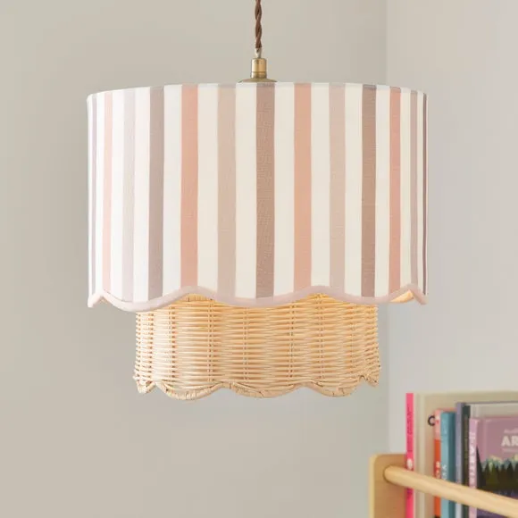 Easy Fit Lamp Shade with Scallop Edge - Natural