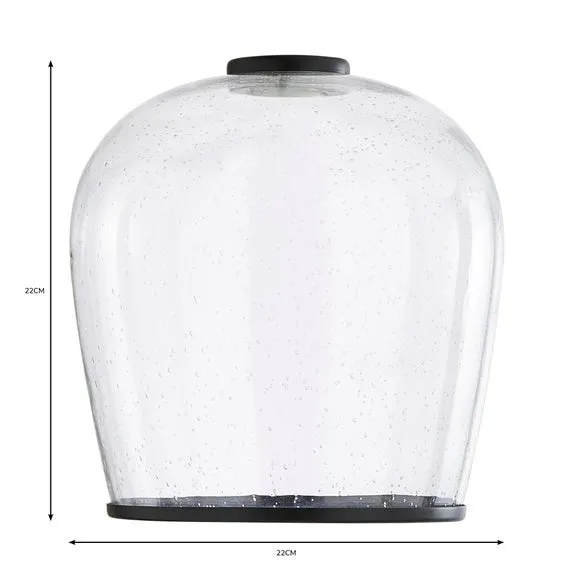 Easy Fit Pendant Light - Black, Bubbled Glass
