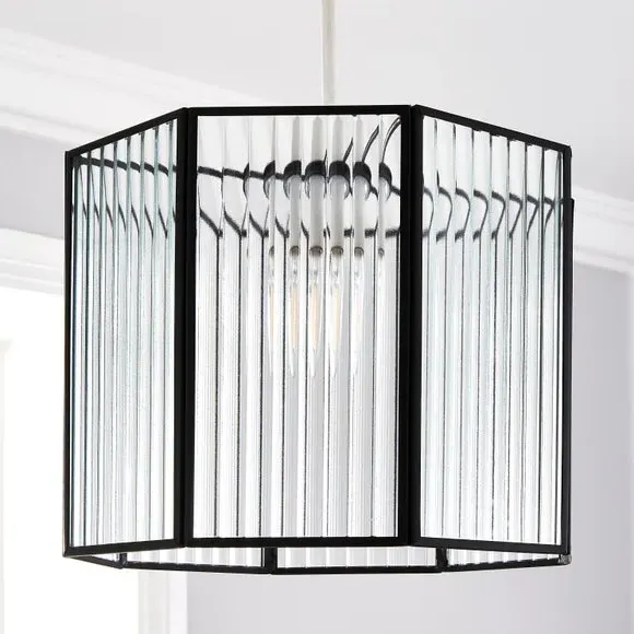 Easy Fit Pendant Shade - Black, Metal