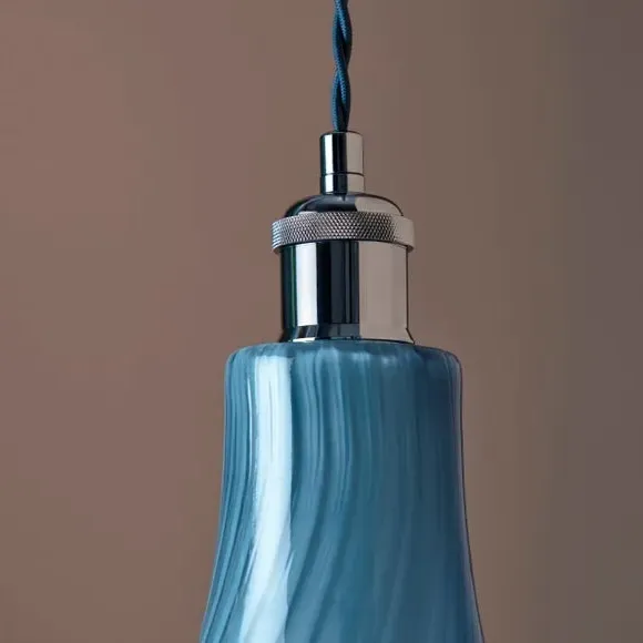 Easy Fit Pendant Shade - Blue, Striped