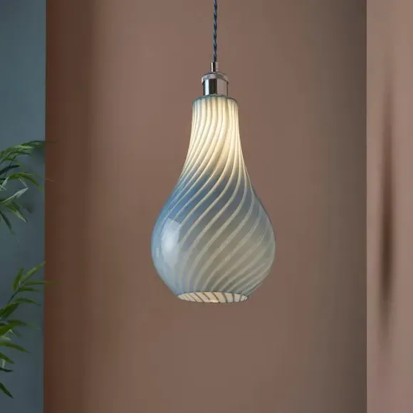 Easy Fit Pendant Shade - Blue, Striped image