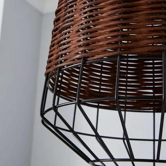 Easy Fit Pendant Shade - Brown, Rattan
