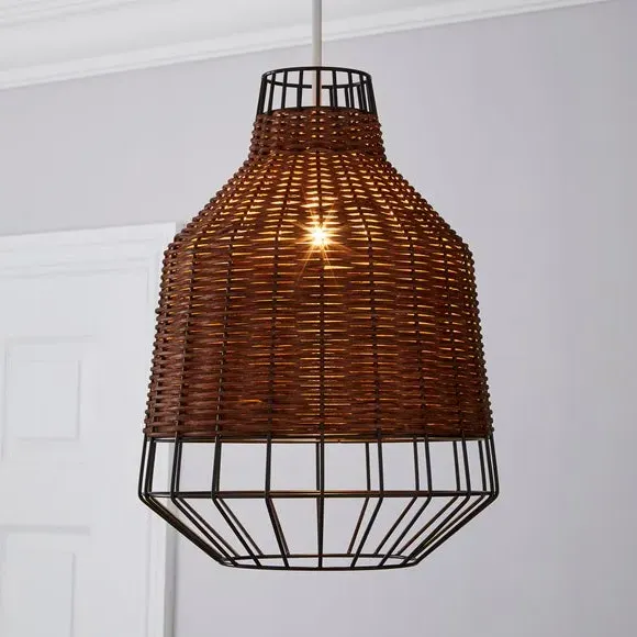 Easy Fit Pendant Shade - Brown, Rattan image