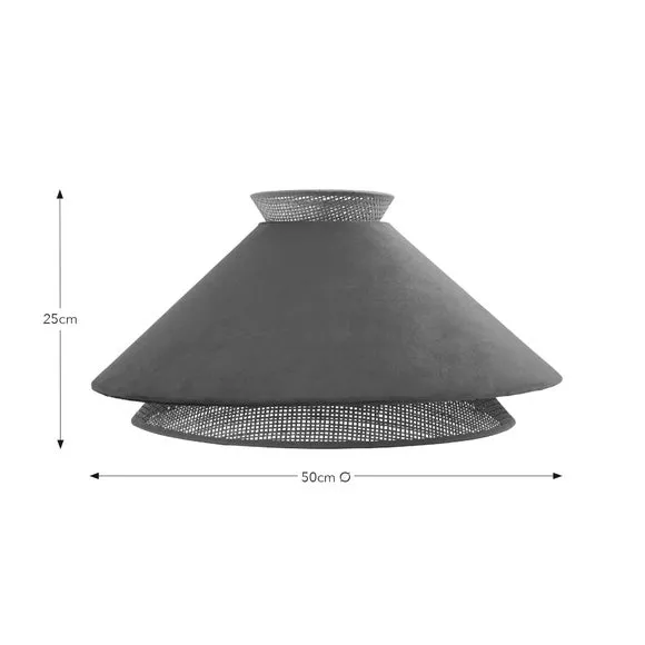 Easy Fit Pendant Shade - Burnt Orange, Velvet
