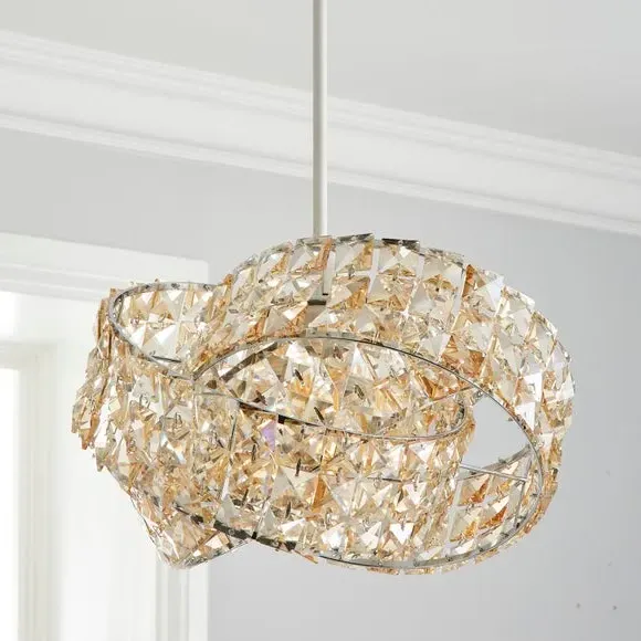 Easy Fit Pendant Shade - Champagne, Glass Crystal