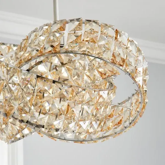 Easy Fit Pendant Shade - Champagne, Glass Crystal
