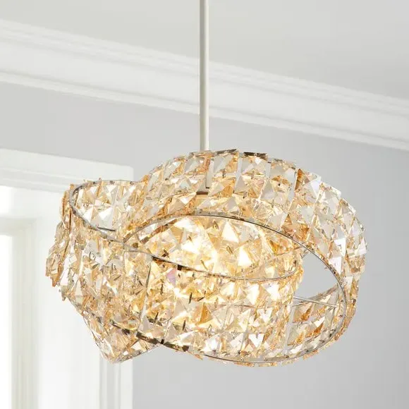 Easy Fit Pendant Shade - Champagne, Glass Crystal