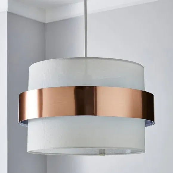 Easy Fit Pendant Shade - Copper, Faux Linen