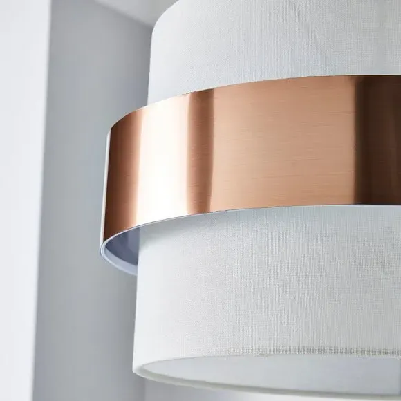 Easy Fit Pendant Shade - Copper, Faux Linen