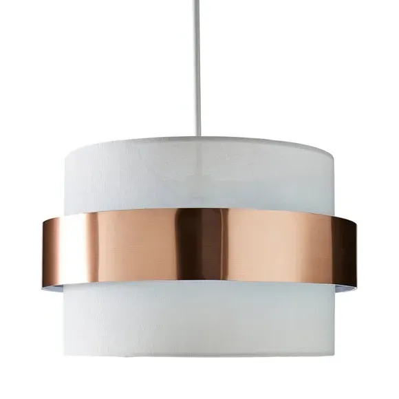 Easy Fit Pendant Shade - Copper, Faux Linen