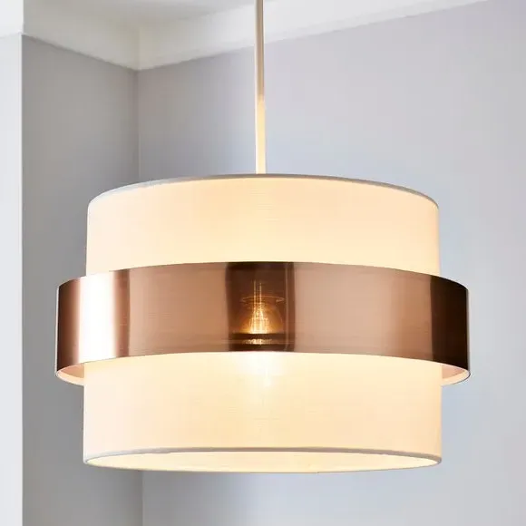 Easy Fit Pendant Shade - Copper, Faux Linen image