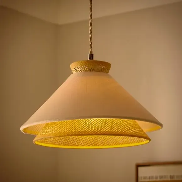 Easy Fit Pendant Shade - Cream, Velvet