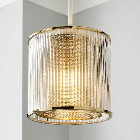 Easy Fit Pendant Shade - Gold, Glass image