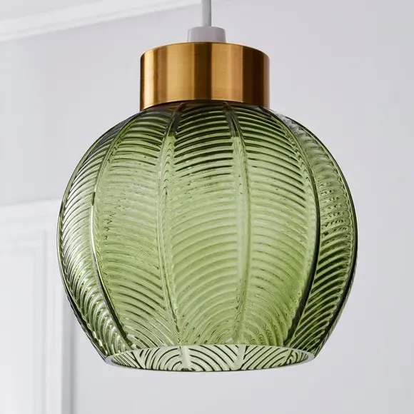 Easy Fit Pendant Shade - Green, Glass