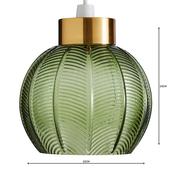Easy Fit Pendant Shade - Green, Glass