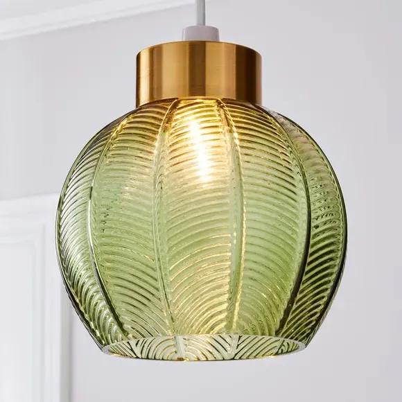 Easy Fit Pendant Shade - Green, Glass