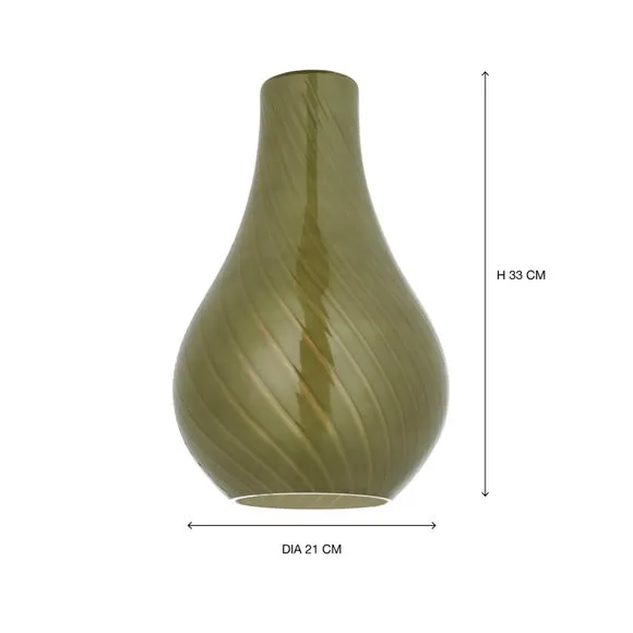 Easy Fit Pendant Shade - Green, Striped