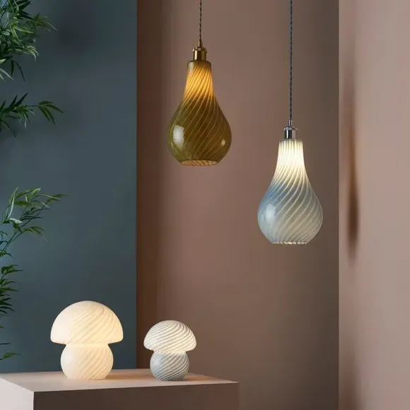 Easy Fit Pendant Shade - Green, Striped