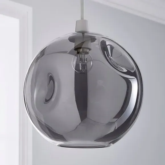 Easy Fit Pendant Shade - Grey, Glass