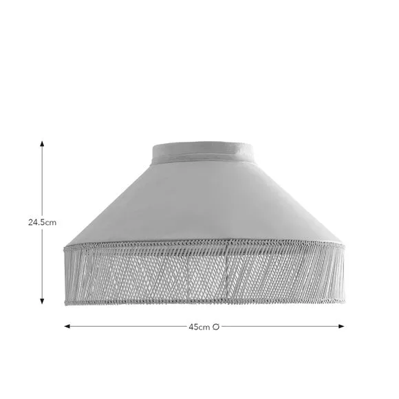 Easy Fit Pendant Shade - Grey, Suede & Rattan