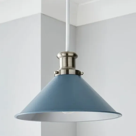 Easy Fit Pendant Shade Industrial - Blue, Metal