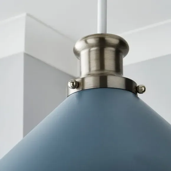 Easy Fit Pendant Shade Industrial - Blue, Metal