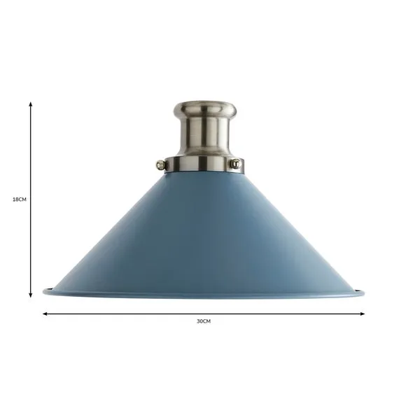 Easy Fit Pendant Shade Industrial - Blue, Metal