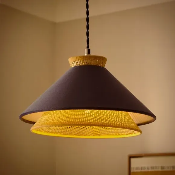 Easy Fit Pendant Shade - Navy, Velvet