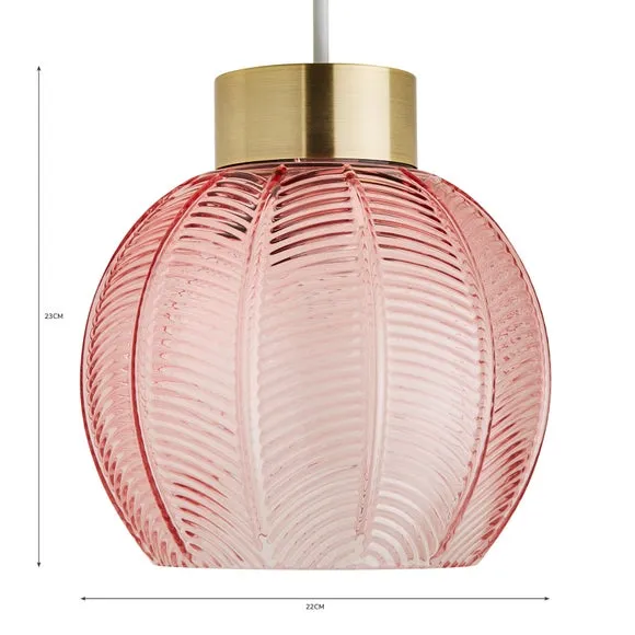 Easy Fit Pendant Shade - Pink, Glass