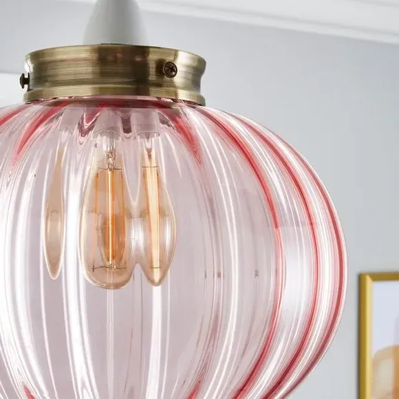 Easy Fit Pendant Shade - Pink, Glass