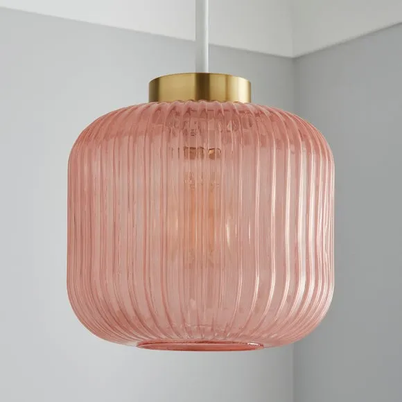 Easy Fit Pendant Shade - Pink, Glass