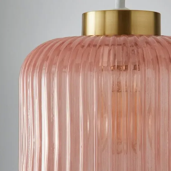 Easy Fit Pendant Shade - Pink, Glass
