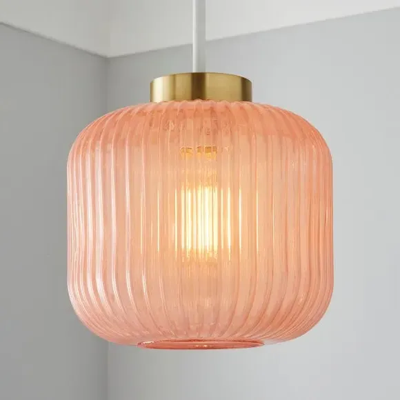 Easy Fit Pendant Shade - Pink, Glass