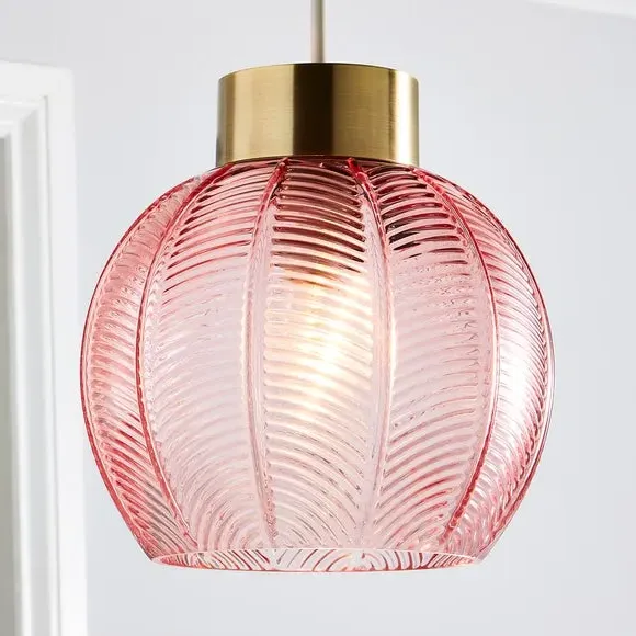 Easy Fit Pendant Shade - Pink, Glass