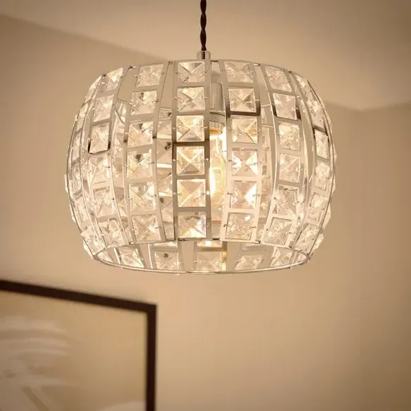 Easy Fit Pendant Shade - Silver, Acrylic