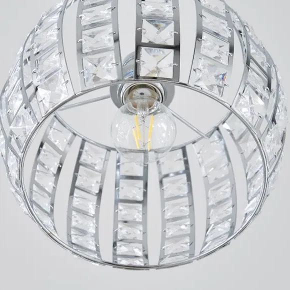 Easy Fit Pendant Shade - Silver, Acrylic