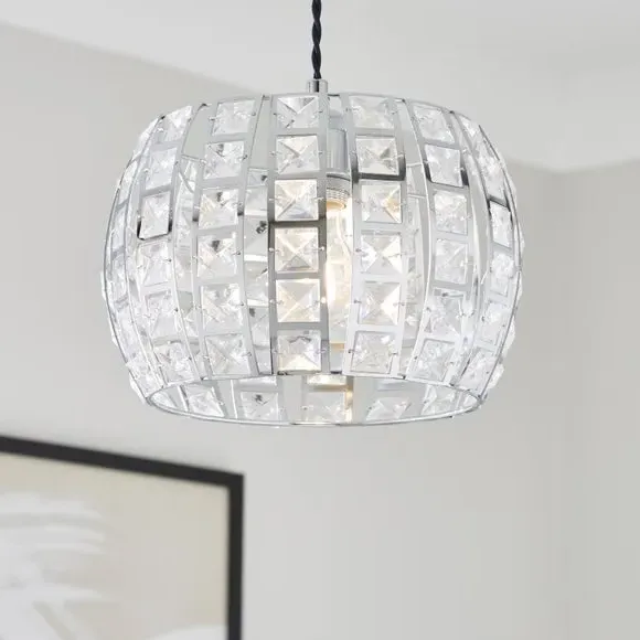 Easy Fit Pendant Shade - Silver, Acrylic image