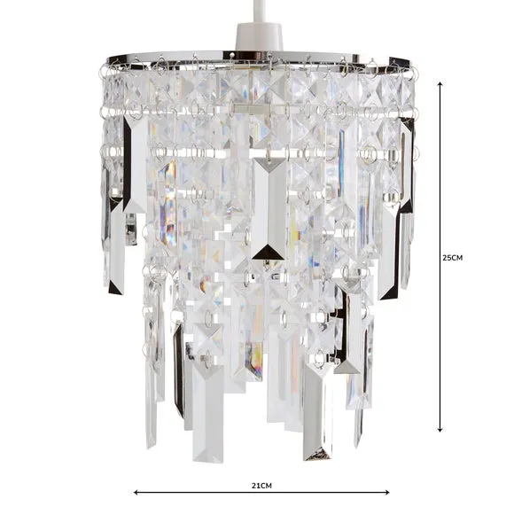 Easy Fit Pendant Shade - Silver, Chrome