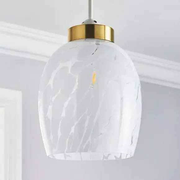 Easy Fit Pendant Shade - White, Glass