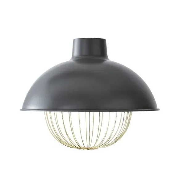 Easy Fit Pendant Shade with Cage - Grey, Metal