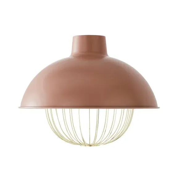 Easy Fit Pendant Shade with Cage - Pink, Metal
