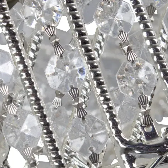 Easy Fit Pendant Shade with Jewels - Silver, Metal