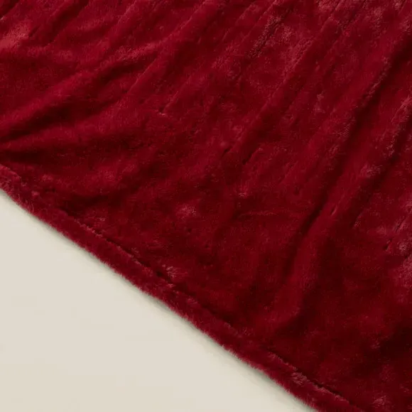 Electric Throw Blanket - Burgundy, Faux Fur