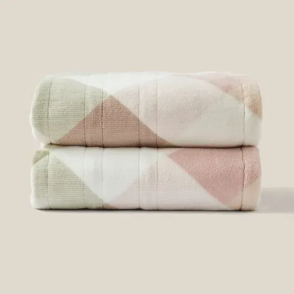 Electric Throw Blanket Check Pattern - Pink, Fleece